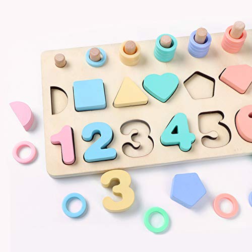3 em 1 quebra-cabeça de números de madeira tabuleiro logarítmico classificador de contagens jogo bri