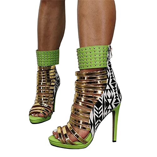 Sandales creuses stiletto grand style et talons hauts vert émeraude