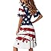 USA Dress Short Sleeve Independence Day Fashion Maternity Casual Graphic Festival Patriotic USA Flag 4th of July Outfit Vestidos De Verano para Mujer 2025 Navy