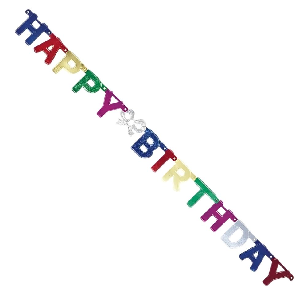 Unique Metallic Jointed Letter Banner - 4' Multicolor, 1 Piece