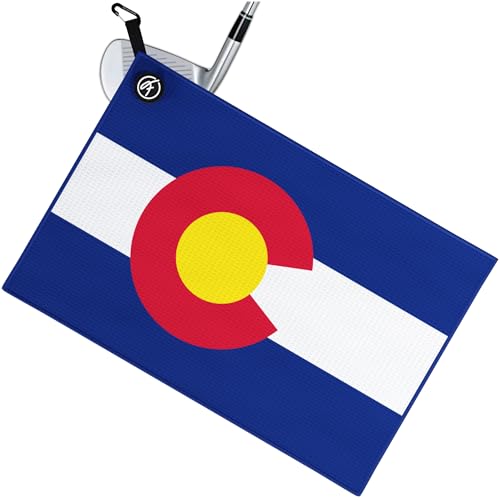 State Flag Magnetic Golf Towel – Premium Waffle Microfiber Magnet Golf Towel with Clip for Cart, Club or Bag – 24