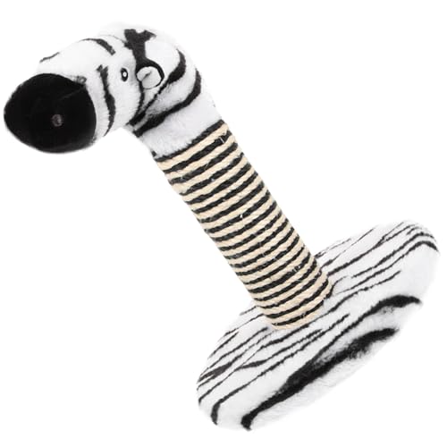 Rascador para gatos pequeño con bola colgante y diseño cebra miniatura 1