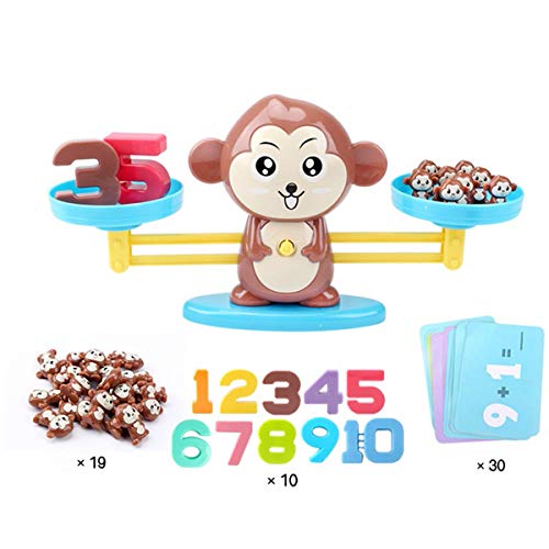 Onnetila Monkey Balance Game Cool Kindergarten Math Games STEM Toys for 3 4 5 Year Old Boys and Girls - Educational Preschool Counting Learning Balancing Scale Toy for Toddler (65 Piece)