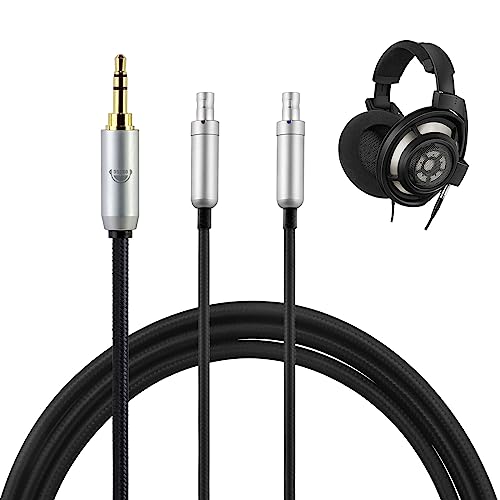 okcsc HD820 Headphone Cable, for Sennheiser Earbuds, PVC Nyllon Braided Wire Conductor OFC Cable, for Sennheiser Dharma HD800s HD820 HD800 D1000 3.5mm Plug 6.56FT