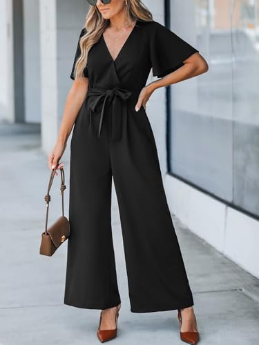 Mono de mujer CUPSHE negro premium con diseño cruzado elegante y sofisticado 4