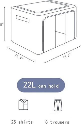 Miniatura 6 de Organizador apilable e impermeable YiHang con marco de acero, ventana y doble cierre para ropa de cama, zapatos o ropa