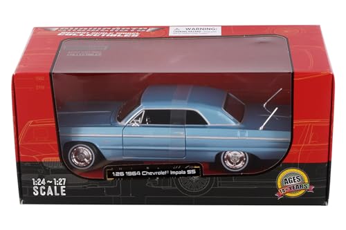Modelo Auto 1964 Impala SS Hardtop Azul 1/24 miniatura 2