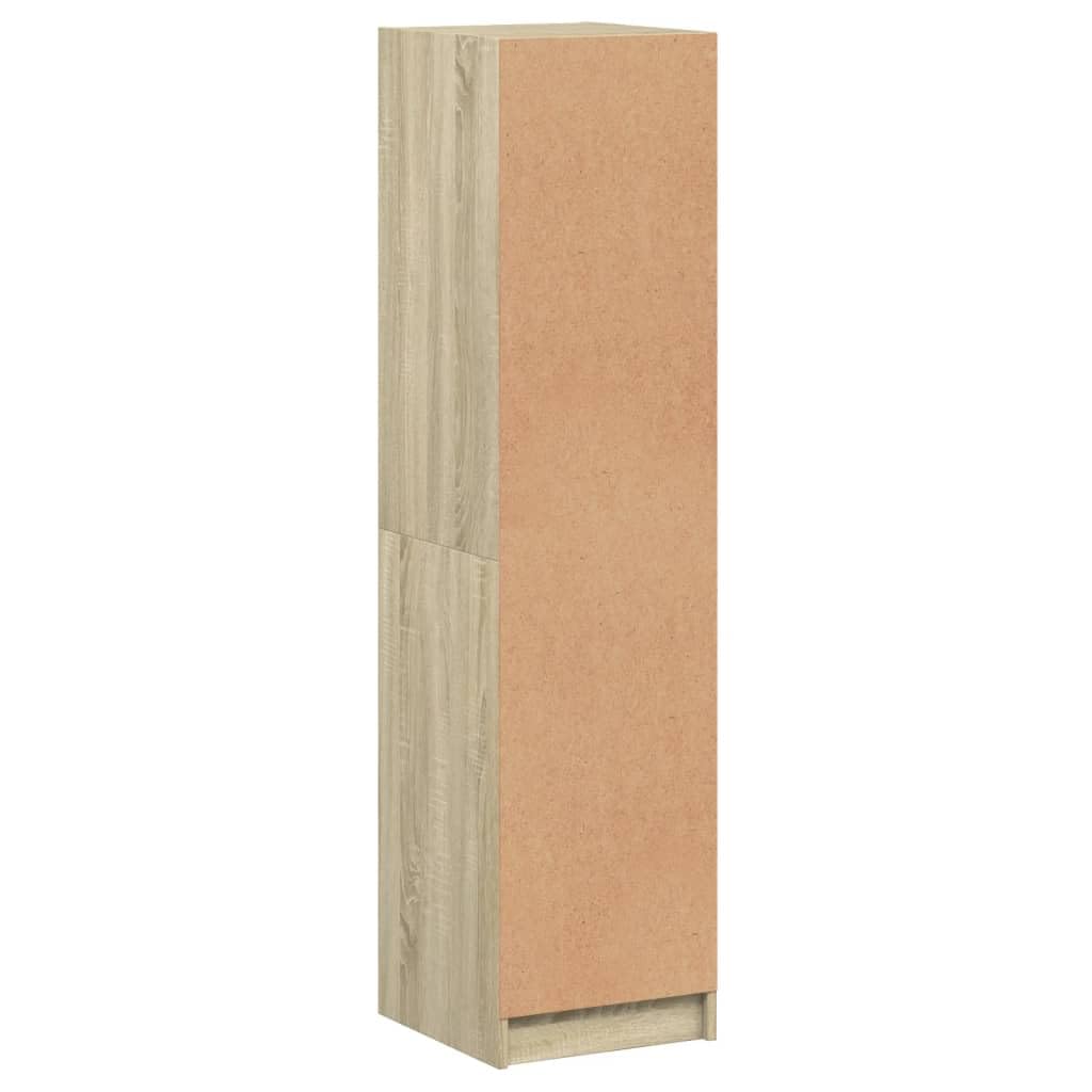vidaXL Highboard, Beistellschrank mit Glastüren, Sideboard mit viel Stauraum, Schrank Kommode Hochschrank Wohnzimmer Schlafzimmer, Sonoma-Eiche
