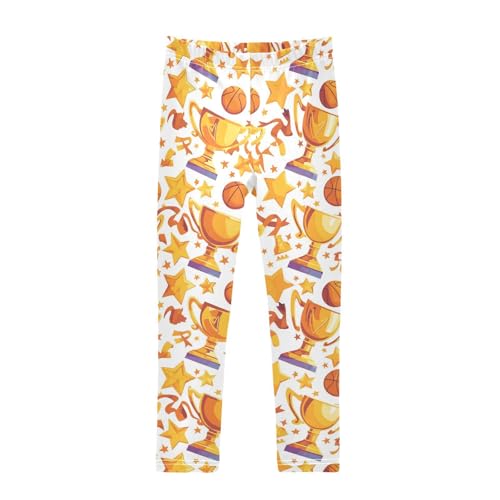 Wusikd Basketball Girls' Leggings Toddler Doodles Kids Yoga Pants Dance Active Tights 4T