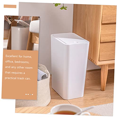 Basurero pequeño de plástico con tapa para baño y cocina miniatura 4
