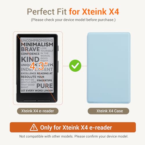 Image of CoBak Magnetic Case for XTEINK X4, Ultra-Lightweight Protective Cover for Xteink X4 E-Reader, Secure Magnetic Attachment(Sky Blue)