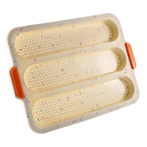 POPETPOP Moule à Français en Silicone Blanc 3 Fentes et Conductivité Thermique, Facile à Démouler Cuisson du Maison