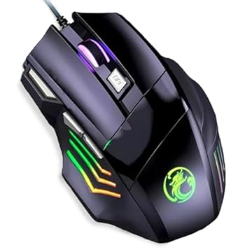 Mouse Gamer Anúbis 7 Botões Para PC Jogos Trabalho Estudos 32000 DPI Ajustável Com LED RGB Alta Precisão e Velocidade Super Rápido Anatómico Antideslizante Clique Duplo Cabo Reforçado Premium