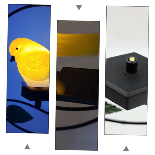 POPETPOP Solar Powered Bird-Shaped Decorative Light Outdoor Lantern for Garden Lawn Pathway Charming Yellow Solar Led Decoration for Nighttime Ambiance