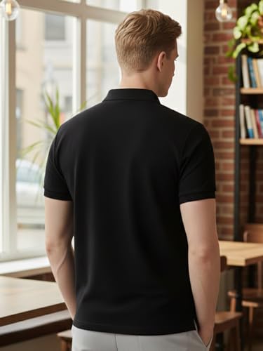 Image of Lux Cozi Men's Cotton Solid Polo Tshirt | Collar Tshirts | Half Sleeves | Stylish & Premium All Day Wear | Pack of 1