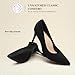 DREAM PAIRS Women's High Heels Pump Closed Pointed Toe Slip On Stiletto Dress Shoes Fashion Wedding Bridal Work Office Comfortable Pumps Shoes,Size 9.5,Black-Suede,SDPU25095W