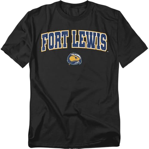 Fort Lewis College Arch Logo Black Unisex Adult T Shirt, Black, 7X-Large