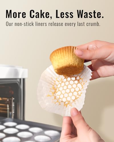 Image of Bake Choice 200pcs Standard White Cupcake Liners for Baking, Upgraded Natural Muffin Liners, Balance Non-Stick & Non-Slip, Greaseproof Parchment Paper, Cupcake Wrapper for Party, Wedding, Christmas