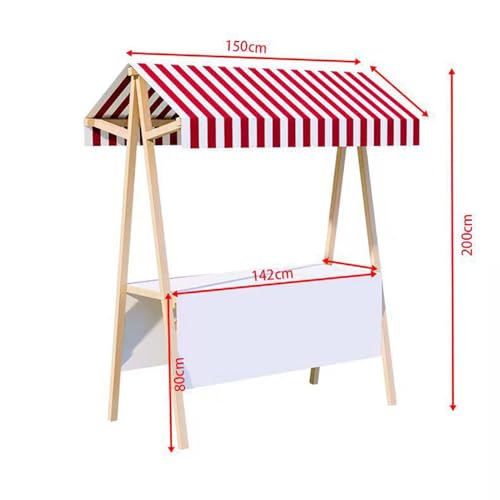 Carrito de venta plegable al aire libre con toldo para puesto de comida 6