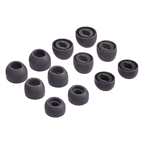 Replacement Silicone Tips Earbuds Eartips Set for Samsung Galaxy Buds Pro Headphones Fit in Case Ear Tips 6 Pairs (Phantom Black)