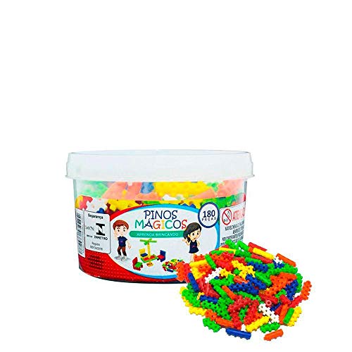 BLOCOS DE MONTAR PINOS MAGICOS INFANTIL 180 PÇS