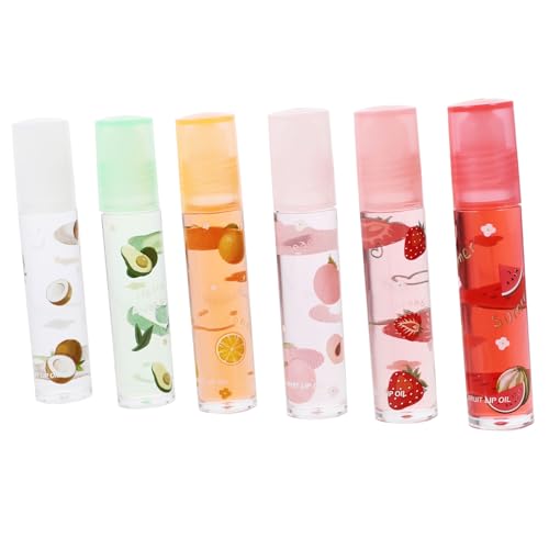 WOFASHPURET 6 piezas Labiales Transparentes con Fruta Hidratante y Protector de Labios para Seca y Agrietada Brillo y Natural