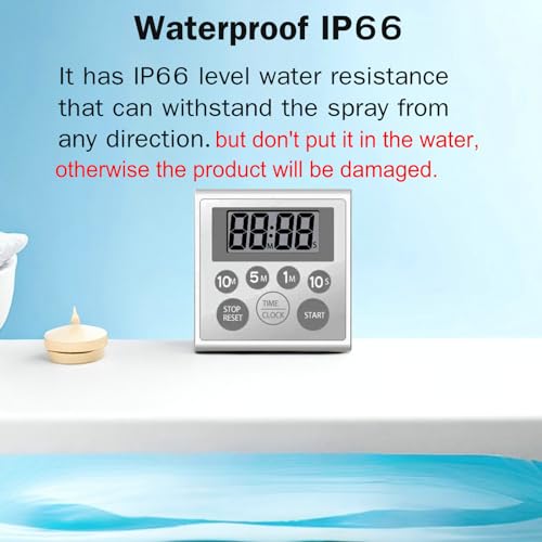 Nuoswek CK20240415 Digital Timer Waterproof Shower Timer Shower Clock Bathroom Kitchen Timer thumb #3