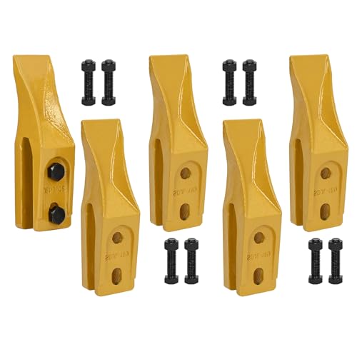 5 Set Trenching Bucket Teeth Skid Steer Backhoe Bolt on Bucket Tooth Excavator Bucket Teeth with Unitooth w/Bolt and Nuts on 5/8 Bucket Lip Mini Excavator Attachments for 6684447 Skid Steer Loaders