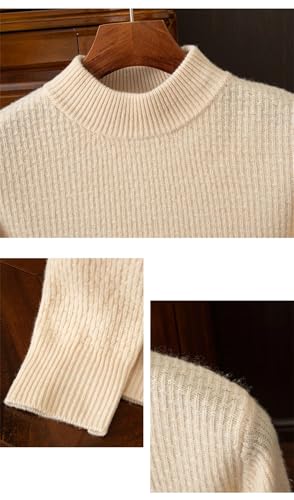 Men's Mock Collar Bamboo Texture Wool Pullover Sweater Comfortable Everyday Wear Top3