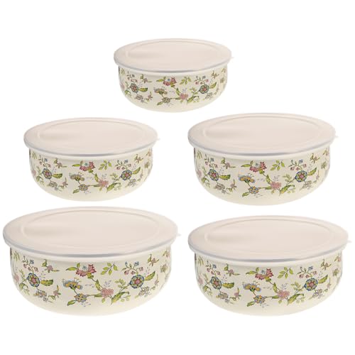 PRETYZOOM Enamel Bowls With Lids