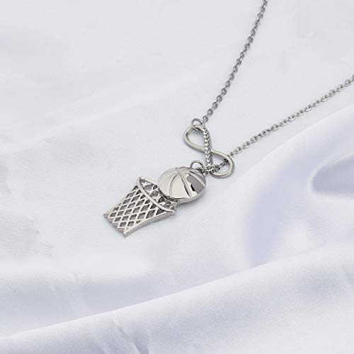 Fustmw Basketball Necklace Basketball Hoop Pendant Basketball Lover Players Gifts Basketball Jewelry Team Gifts (Basketball Y Necklace) #TOP1