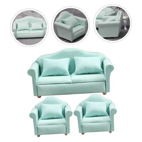 Décor vert pour mini maison avec ce superbe canapé miniature 1/12