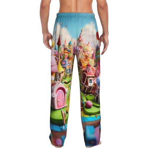 Candy Land Print Men Relaxation Pajama Pants Soft Lightweight Lounge Bottoms With Drawstring Pants3