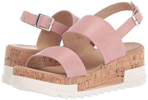 Yoki-Brenda-80 Women's Open Toe Flat Form Sandal, Blush, 9 M Us #TOP6