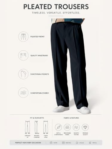 Image of FTX Men's Korean Style Casual Trouser | Premium Lycra Stretch Fabric | Smart Regular Fit | 2 Side Pockets | Comfortable Stretchable Everyday Wear Pants