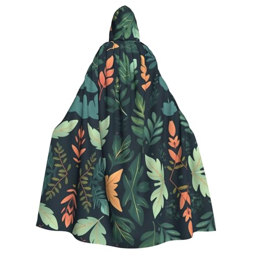 Cape à capuche pour adulte imprimé feuilles enchantées unisexe