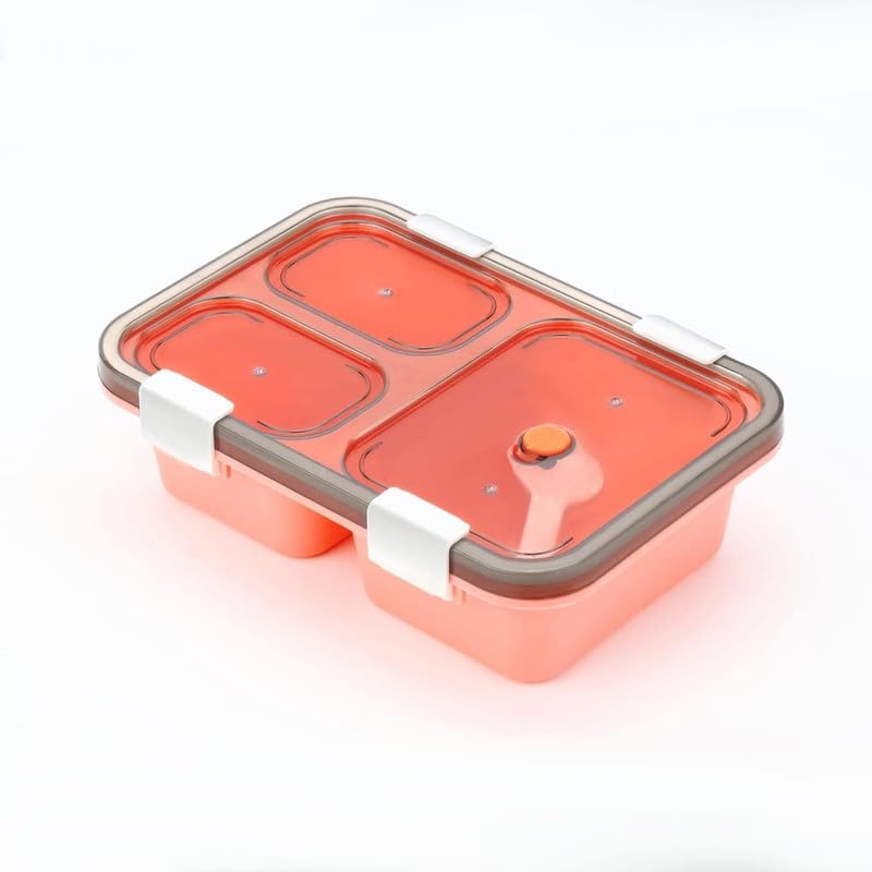 LEELICHI Lunch Box Container with Spoon for Kids, 3 Compartment Tiffin Box for Office Men, Lunch Box for Adults and Kids (940 ML)-picture-11