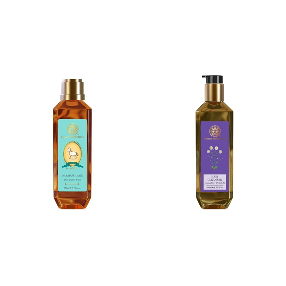 Forest Essentials Dasapushpadi Baby Hair and Body Wash, 200ml & Forest Essentials Hair Cleanser, Amla, Honey and Mulethi, 200ml-image-46