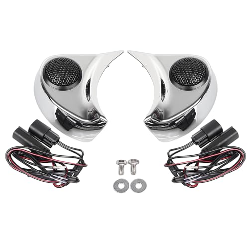 YDLMT Chrome Motorcycle Batwing Speaker Pods Tweeter Kits for Harley Street Glide Electra Glide Ultra Limited Tri Glide FLHX FLHTCUL FLHTKL 2014-2023