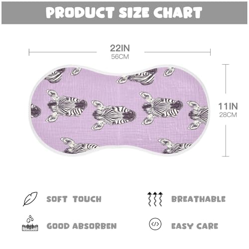 Animal Purple Sketch Cotton Muslin Baby Burp Cloths Easy Care Baby Rags for Unisex Set of 2, 22x11in4