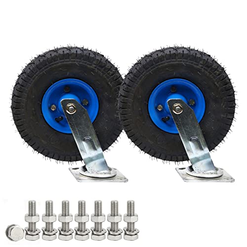 Roulettes pivotantes en caoutchouc robustes de 8 et 10 pouces - 2