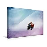 Calvendo Premium Textil-Leinwand 45 cm x 30 cm Quer, Marienkäfer Vintage | Wandbild, Bild auf Keilrahmen, Fertigbild auf Echter Leinwand, Leinwanddruck: Glückskäfer Tiere Tiere - Heike Hultsch