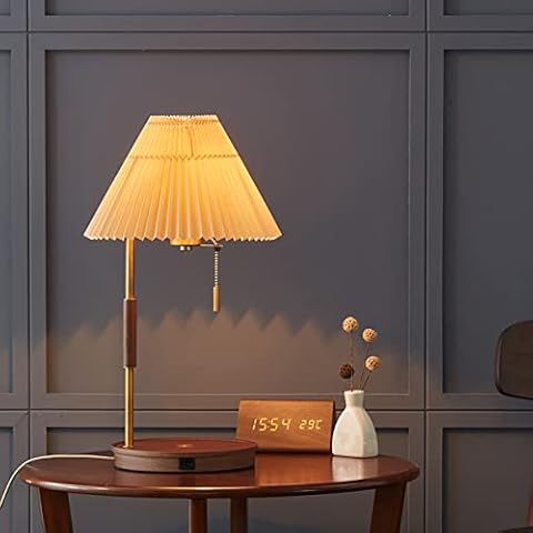 liming lighting USB Wireless Charging Desk Table Bedside Lamp Light Luxury Decoration Modern Creative Gold Wood Living Room Bedroom Deco Wood Color Cover