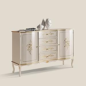 Buffet 2 portes 4 tiroirs en bois massif style classique