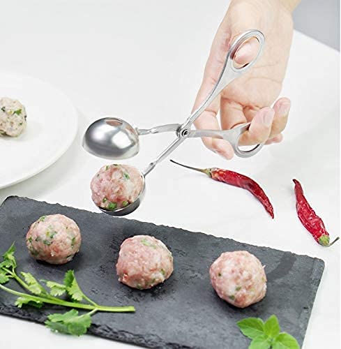 SVS ONLINE Stainless Steel Meat Ball Maker, Cake Pop Maker, Melon Baller Meatball Maker Non Stick Spoon New Steel Meat Balls Fish Rice Ball || 4