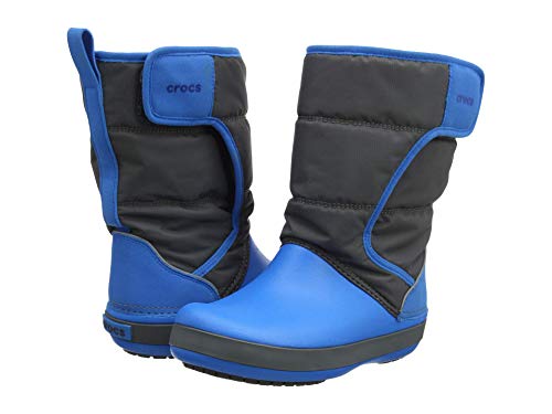 Crocs Kids' LodgePoint Snow Boot, Slate Grey/Ocean, 9 M US Toddler