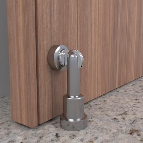 Image of Boniry Premium Magnetic Door Stopper | Durable, Stylish & Rustproof | Protects Doors | Strong Hold, Easy Installation, Perfect for Home & Office Use (4, Satin Black)