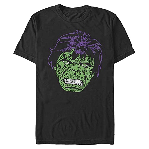 T-shirt Hulk Marvel homme noir manches courtes grande taille 4XL coton vêtement geek