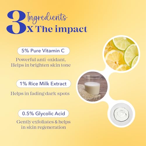 Image of Blue Heaven Brightening 5% Vitamin C Face Serum for Brightening & Glowing Skin | Improves Hydration & Reduces Blemishes | Face Serum for Men and Women, 20ml