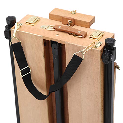 Falling In Art Light Weight French Style Field And Sketchebox Ease With Aluminum Tripod, Adjustable Beechwood Tripod Standing Easel With Drawer, Palette #TOP6